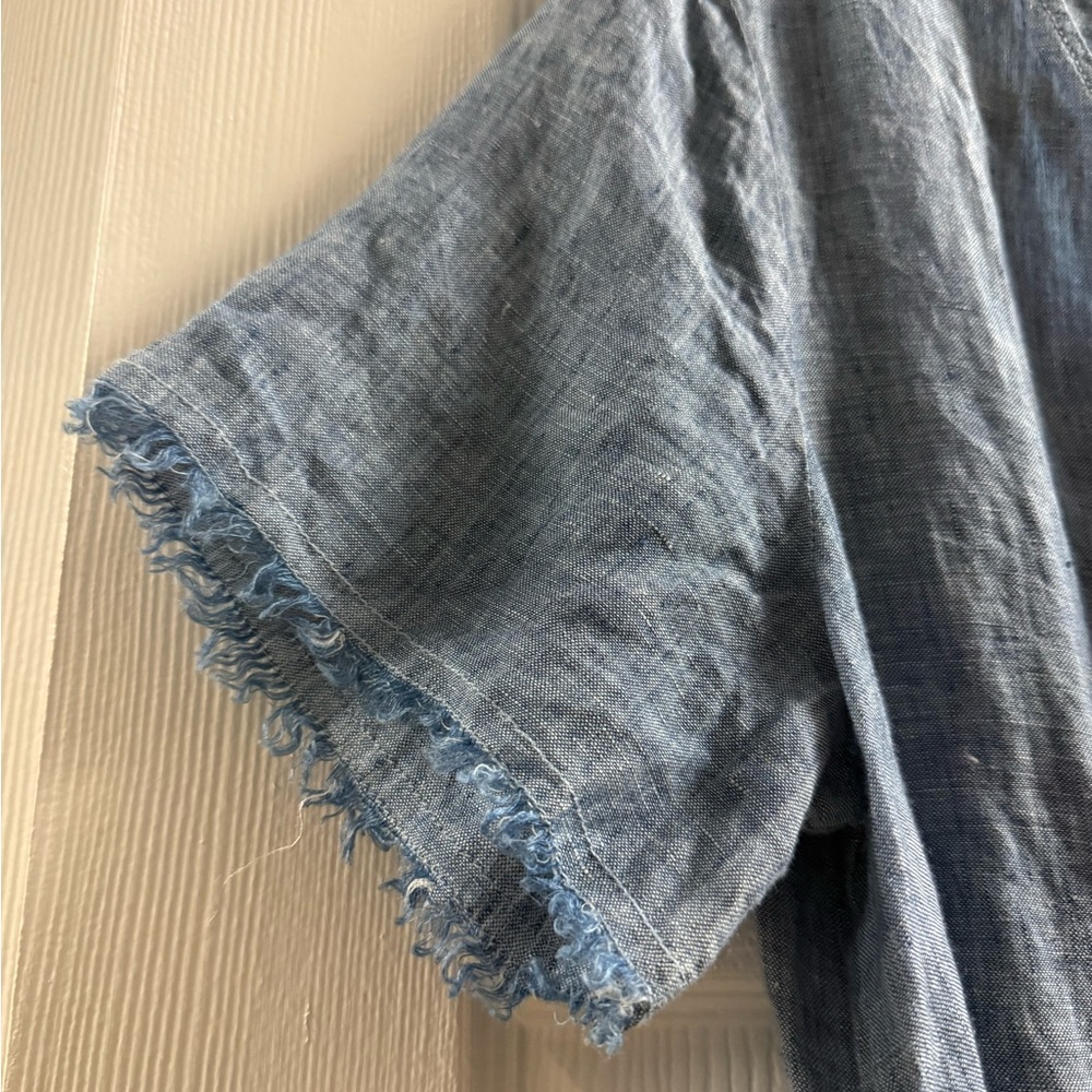 🆕 Sanctuary X Anthropologie Montana Linen Tie Front Short Romper Size Medium - Picture 3 of 13